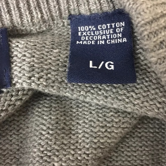 Chaps Blue Gray Striped Sweater - Picture 5 of 5